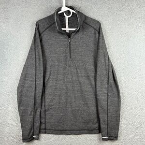 Lululemon Shirt Mens Grey Vented 1/4 Quarter Zip Pullover Gym Stretch XXL 2XL